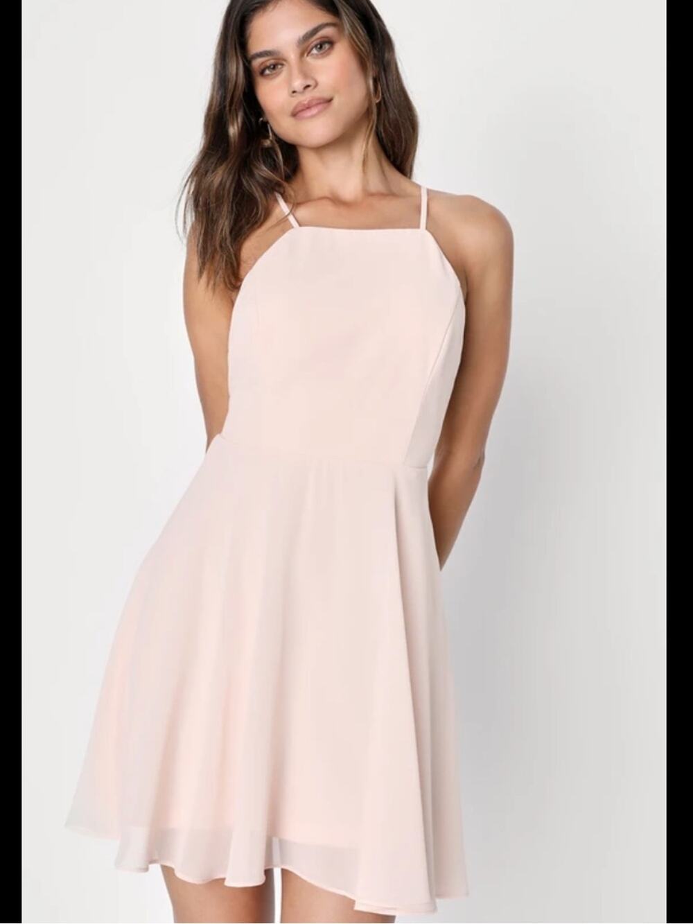 Lulu's Blush Pink Spaghetti Strap Mini Dress Size XS